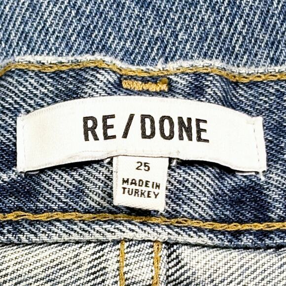 RE/DONE 70s Ultra Stove Pipe Light Destroyed Straight Leg Jeans 25 - Picture 4 of 5